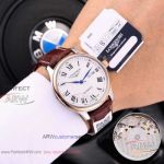 Perfect Replica Longines White Dial Roman Markers Rose Gold Bezel 40mm Men's Watch